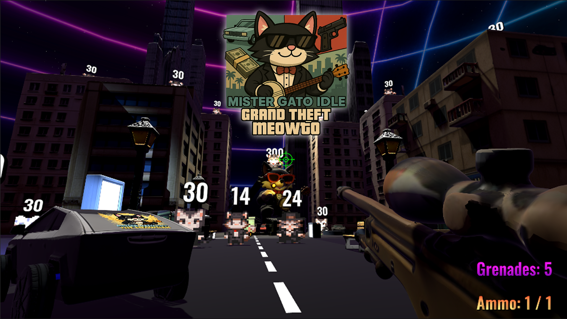 Clean up your town in the minigame Grand Theft Meowto!